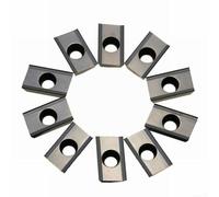 Carbide Insert APKT1604PDFR-MA H01 for CNC Milling, 16x10mm, 5mm Thick, Silver, 10-Piece Set for Aluminum and Metal Finishing Applications