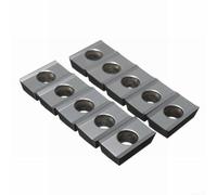 Carbide Insert APKT1604PDFR-MA H01 for CNC Milling, 16x10x5 mm, Silver, 10 pcs, Suitable for Aluminum -Finishing and Finishing, Resis