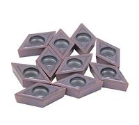 Carbide Insert, Cnc Cutters 10Pcs Cnc Lathe Carbide Insert Blade Turning Kit for Metal Cutting Tools DCMT11T304 LF6018 2cm