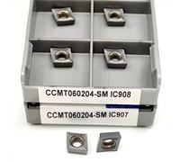 Carbide Inserts CCMT060204 SM IC907 IC908 Grooving Turning Hard Alloy Blade CCMT 060204 Outer Diameter Cutting Tool 10pcs(CCMT060204 SM IC908)