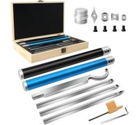 Carbide Lathe Tools, Carbide Tipped Wood Turning Tools Set, Wood Lathe Tools with Removable Handle, Turning Tool with Adjustable Connector Including Swan Neck Hollower, Rougher, Finisher