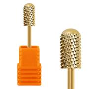 Carbide Nail Drill File Broach Bit Replacement, Gold Plated Tungsten Carbide Efile Nail Drill Bits for Melody Susie, Professional Electric File Bit for Artificial Nail Shaping Removal