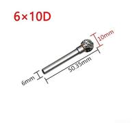 Carbide Rotary Burr Set 6x10mm Double Cut Grinding Bit for Metal Carving Marble Jade Shaping Compatible with Pneumatic or Electric Die(6×10D)