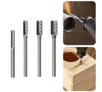 Carbide Rotary Burr Single Cut Burr 3mm Shank Burr Deburring Cylinder Grinding Chamfering Bit Porting Carving Woodworking Jewelry Cleanup Welding Making Gadget Head Metal Casting(3×3MM)