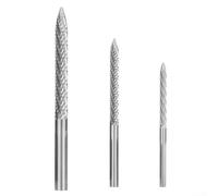 Carbide Rotary Burrs Set, 3Pcs 60-85mm Carbon Steel Carbide Rotary Burrs Pneumatic Drill Bit Patch for Tire Repair Tool