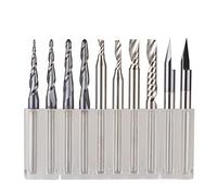 Carbide Square End Mill CNC Engraving Bits Milling Cutter Woodwork Set 3.175mm 6.35mm 6mm Shank Router for Carving Wood Tools(Single flute 8pcs)