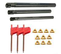 Carbide Threading Tool Holder Set SNR0008K11 K11 M11 with 11IR A60 Inserts for Internal 60 Degree Thread Turning on CNC Lathe Steel Iron