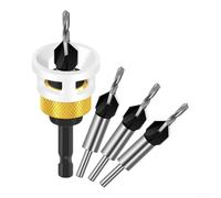 Carbide Tipped Countersunk Drill Bit with Hex Shank Countersunk Drill Bit Set Adjustable Countersink Drill Bit with Depth Stop Hex Shank for Woodworking