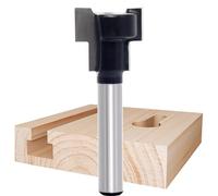 Carbide Tipped Keyhole Bit, 1/4-Inch Shank, 15.5mm Cutting Depth and 17.5mm Cut Diameter Keyhole Router Cutter Bit,T-Track Slotting Milling Cutters