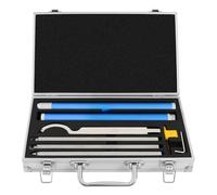 Carbide Tipped Wood Lathe Turning Tools Set 6 in 1 w/Carbide Cutters, Removable Alloy Handle, and Aluminum Carry Case for Craft DIY Hobbyists, Latest Lathe Rougher Finisher Swan Neck Hollowing Tools