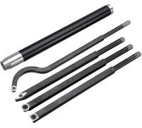 Carbide Tipped Woodturning Tool, Wood Turning Tools Chise Set Lathe Rougher Finisher Detailer Swan Neck Hollower Parting Tools for Pen Bowl Making (4Pcs Bar+1Pcs Handle)