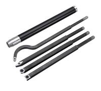 Carbide Tipped Woodturning Tool, Wood Turning Tools Chise Set Lathe Rougher Finisher Detailer Swan Neck Hollower Parting Tools for Pen Bowl Making (4Pcs Bar+1Pcs Handle)