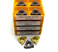Carbide Tips Inserts Blade Lathe Turning Tool, 10-Pack TNMG160404/160408 MA VP15TF/UE6020/US735 Carbide CNC Lathe Tool Turning Inserts(TNMG160408 MA VP15TF)
