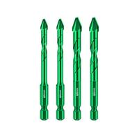 Carbide Triangle Drill Bit Set, 6/8/10/12mm for Glass Tile Rock Brick Drywall, 90mm Length with 6.35mm Shank