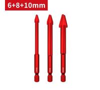 Carbide Triangle Drill Bit Set for Glass, Tile, Brick, Wood & Metal - 6 mm, 8 mm, 10 mm, 12 mm Eccentric Masonry Drill Bits (6+8+10MM)