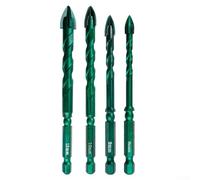Carbide Triangle Drill Bit Suitable for Glass, Marble, Granite, Tile Walls, Wood, and Plastic with Four Blade Design to Precise and Effortless Drilling (4pcs)