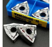 Carbide Turning Insert WNMG080408-HA for Aluminum, 10pcs Silver CNC Lathe Tool with Strong Grip and High Resistance, Compatible with Versatile Machining Environments Including Cast Iron