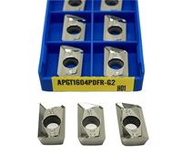 Carbide Turning Inserts Lathe Turning Tool Holder 10PCS APKT1604 MA H01 Milling Indexable Tools Aluminum CNC Cutting Tool Wood Turning Tools(APGT1604G2 H01)