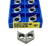 Carbide Turning Inserts Lathe Turning Tool Holder 10PCS DCGT11T308/04/02 AK H01 Aluminum Turning Tool Carbide Inserts Lathe Tools Carbide Wood Turning Tools Inserts(DCGT11T302 AK H01)