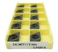 Carbide Turning Inserts Lathe Turning Tool Holder 10PCS DCMT11T304 LF6018 Hard Alloy Indexabl External Turning Tool Use For Stainless Steel