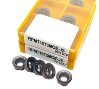 Carbide Turning Inserts Lathe Turning Tool Holder 10PCS Lathe Tool RPMT10T3MOE JS 15TF Internal Carbide CNC Metal Milling Machine Tool