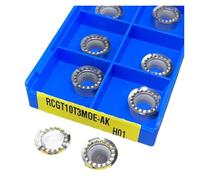 Carbide Turning Inserts Lathe Turning Tool Holder 10PCS RCGT0803MOE RCGT1003MOE RCGT10T3MOE RCGT1204MOE Hard Alloy Lathe Tools Round Aluminum(RCGT10T3MOE-AK H01)