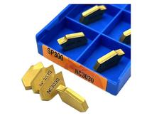 Carbide Turning Inserts Lathe Turning Tool Holder 10PCS SP300 NC3020 NC3030 PC9030 Grooving Hard Alloy Lathe Cutter Turning Tool Parting And Off Tools(SP300 NC3030)