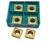 Carbide Turning Inserts Lathe Turning Tool Holder 10PCS SPMG 050204 060204 07T308 090408 110408 140512 TT8020 TT9030 Hard Alloy Blade External Turning Tool(SPMG110408-DG TT8020)