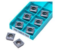 Carbide Turning Inserts Lathe Turning Tool Holder 10PCS SPMG050204 SPMG060204 SPMG07T308 SPMG090408 SPMG110408 TT9030 TT8020 Hard Alloy Milling Cutter Lathe Metal Turning Tools(SPMG110408-DG TT9030)