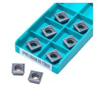 Carbide Turning Inserts Lathe Turning Tool Holder 10PCS SPMG050204 SPMG060204 SPMG07T308 SPMG090408 SPMG110408 TT9030 TT8020 Hard Alloy Milling Cutter Lathe Metal Turning Tools(SPMG090408-DG TT9030)