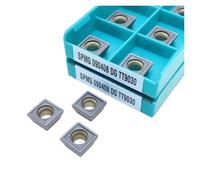 Carbide Turning Inserts Lathe Turning Tool Holder 10PCS SPMG050204 SPMG060204 SPMG090408 SPMG110408 SPMG140520-DG TT9030 TT8020 Hard Alloy Drill Indexable Tool External Turning(SPMG090408-DG TT9030)