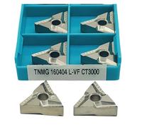 Carbide Turning Inserts Lathe Turning Tool Holder 10PCS TNMG160404 TNMG160408 CT3000 Hard Alloy External Turning Tools Lathe Cutting(TNMG160404L-VF CT300)