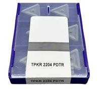 Carbide Turning Inserts Lathe Turning Tool Holder 10PCS TNMG220404-NN LT10 TPKR2204 PDTR LT30 TPKN2204 Hard Alloy External Turning Tool Blade(TPKR2204 PDTR LT30)