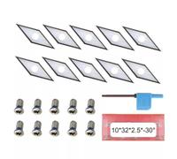 Carbide Wood Lathe Cutting Inserts, 10x32mm x 2.5mm, 30° Indexable Tips for DIY Turning and Hollowing, Compatible with Byrd Spiral Planer Head, for CI4 Detail Machine