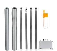 Carbide Wood Turning Tools for Lathe,Wood Lathe Tools Wood Turning Chisel Carbide Tipped Wood Tools Set with Finisher Rougher Finisher Detailer Hollower Replacement Tips & Extend Handle, Medium
