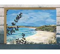 Carbis Bay, St Ives, Cornwall, a handcrafted paper collage art card, 5x7 inches, printed on premium FSC-certified matte paper
