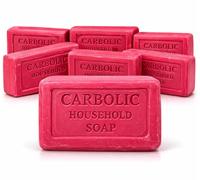 Carbolic Soap Pack of 6 x 125g Bars - Antibacterial, Antifungal & Traditional Antiseptic Soap for Hands, Skin & Household Use