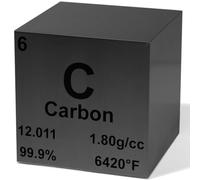 Carbon 1.5" Metal Density Cube - 99.9% Pure Element for Chemistry - Periodic Table Design Educational Scientific Elemental Specimen