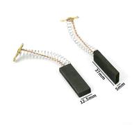 Carbon Brushes for Drum-Type Fully Automatic Washing Machine Motors - 10-Piece Set, 5 x 12.5 x 37 mm, with Wire Leads and Brush Springs, Replacement Motor