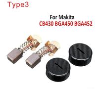Carbon Brushes with Holder Cap and Covers for CB430 BHP460 BHR200 BGA452 Compatible with 18V for LXT Lithium Ion Cordless Tools Type 4(TYPE3)
