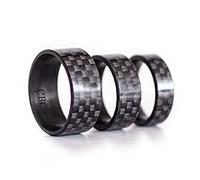 Carbon-By-Charlie 6/8/10mm Handmade 3K Carbon Fiber Ring for Men Women - Carbon Fiber Wedding Band Ring for Men - Unisex Rings Comfort Fit, 6mm:Sizes 6-8,8mm:Sizes 7-11, Carbon Fiber, no