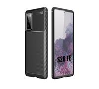 Carbon Case for Samsung Galaxy S20 FE Cell Phone Case Shockproof Bumper TPU for Samsung Galaxy S20 FE in Black