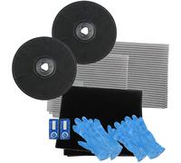 SPARES2GO EFF57 Type Carbon Charcoal Filters & Grease Filter for Moffat MCH660 MCH662 Cooker Hood/Extractor Vent (230 x 20 mm, Pack of 2)
