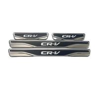 Carbon & Chrome & ABS Door Sill Scratch Protection Fits Honda Accord, City, Civic, CR-V, HR-V, Jazz. 4 Piece (CR-V)