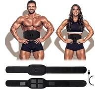 Carbon Core Abs Stimulator, Abs Stimulator Belt 3-in-1 Set with 12 Modes & 19 Intensities, USB Rechargeable, Abdominal Muscle Toner Workout Fitness Device for Men Women (Single Belt)
