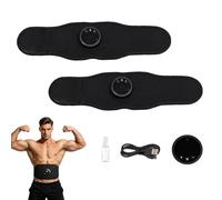 Carbon Core Abs Stimulator, Rechargeable EMS Abdominal Toning Belt 3-in-1 Set, Adjustable Fitness Belt for Core with 12 Modes & 19 Intensities, for Arms, Legs & Glutes (B)