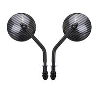 (Carbon) Diameter 85mm Retro Round Rearview Motorcycle Mirrors Long/Short Handle