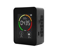 Carbon Dioxide Detector, 5-in-1 Air Quality Detector Indoor CO2 Meter Digital, USB Charger Air Quality Monitor Sensor Detector with Temperature Humidity for Home Office Gym Car (Black)