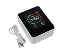 Carbon Dioxide Detector With Temperature Humidity Monitor, Dual Power USB Battery Real-Time LED Display, For Home Office Grow Tent Air Quality