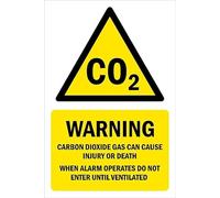Carbon Dioxide gas can cause injury or death, when alarm operates do not enter, warning sign - 1mm flexible Plastic sign (400mm x 300mm)